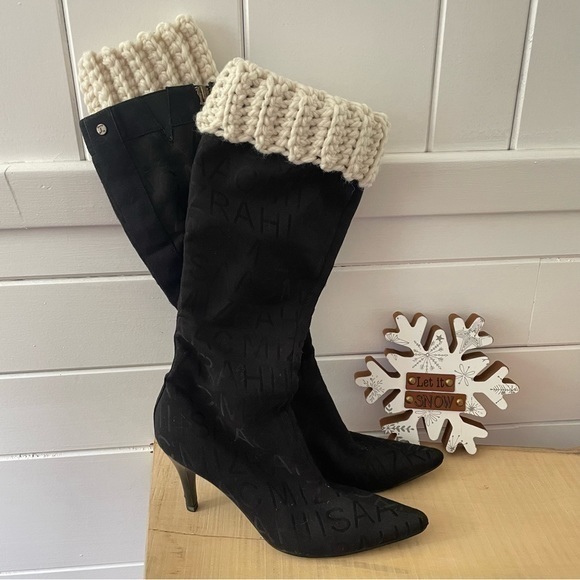 Crafty Cat Accessories - $15 SALE Handmade Extra Warm Ribbed Boot Cuffs Vanilla Creme 12" Crochet Wool